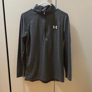 Under Armour Men's UA Tech 1/2 Zip Long Sleeve Shirt- Gray, Very Good Condition!